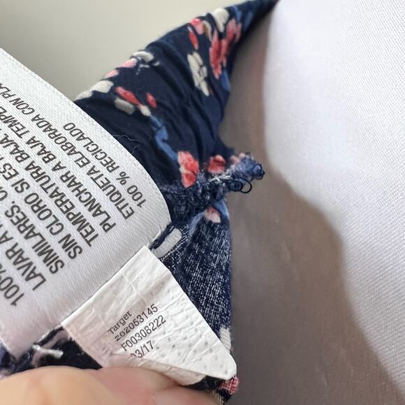 Xhilaration Wrap Skirt Large Blue Ditzy Floral Tulip Hem Midi Cottagecore Twee - Picture 7 of 8